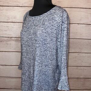 Liz Claiborne Striped Top, Size Large, Office Wear, Casual Wear, Lightweight Top